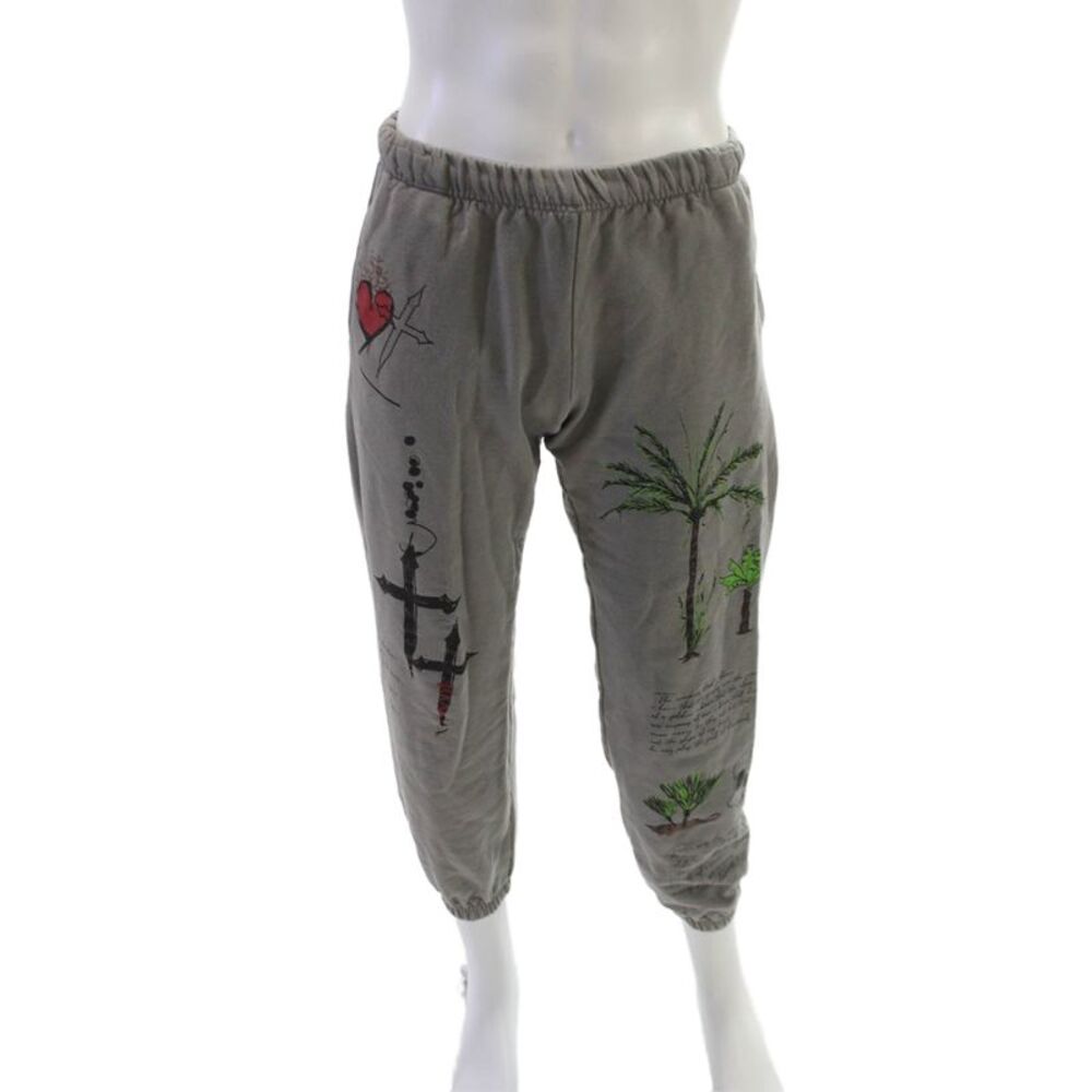 MNML Unisex Adults Gray Cotton Sweatpants Solid Pull On Size S
